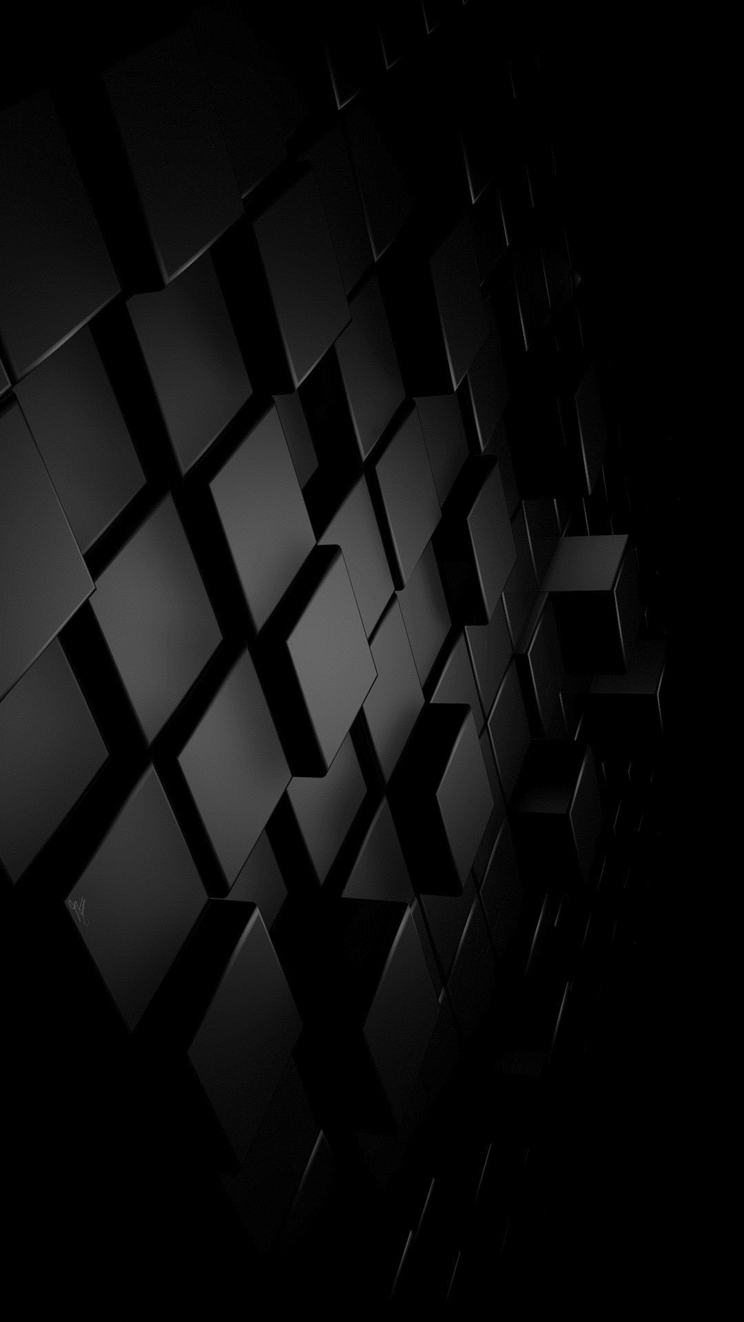 Abstract dark geometric faceted panel graphic